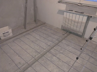 Фото укладки нагревательного кабеля