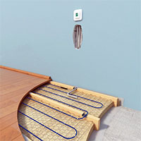 разрез как должен быть уложен нагревательный кабель под деревянный пол на лагах